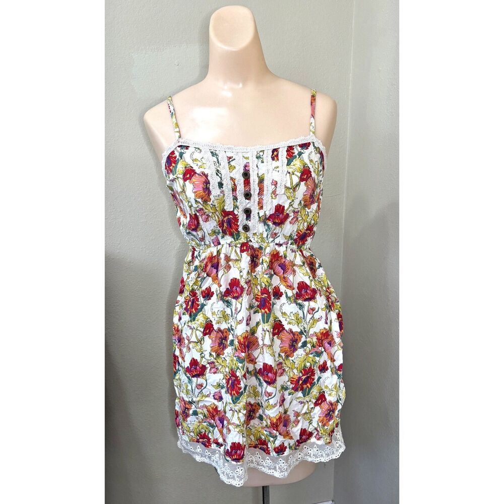 Womens Cottage Boho Tank Top Medium Coquette Dainty Indie Floral Summer Country